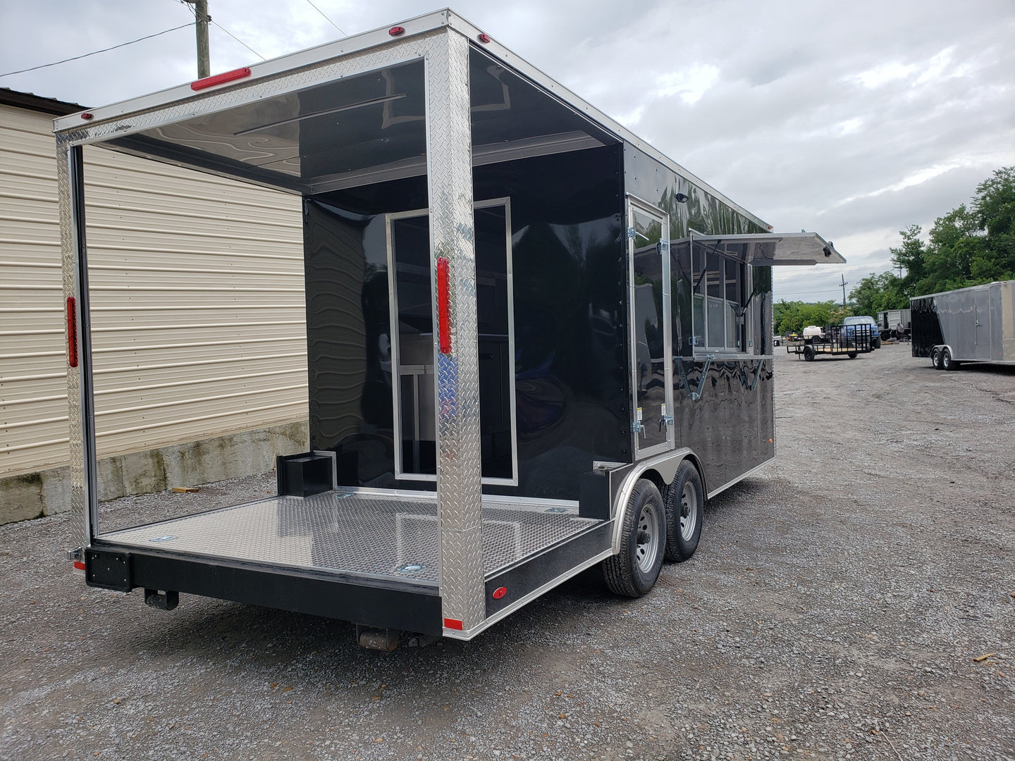 8.5' x 20' Black Pizza Vending Concession Trailer