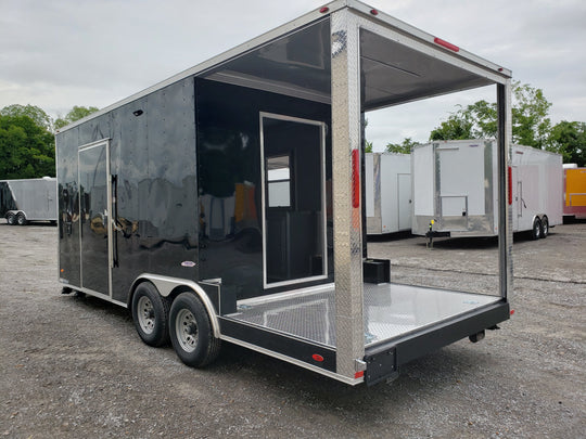 8.5' x 20' Black Pizza Vending Concession Trailer