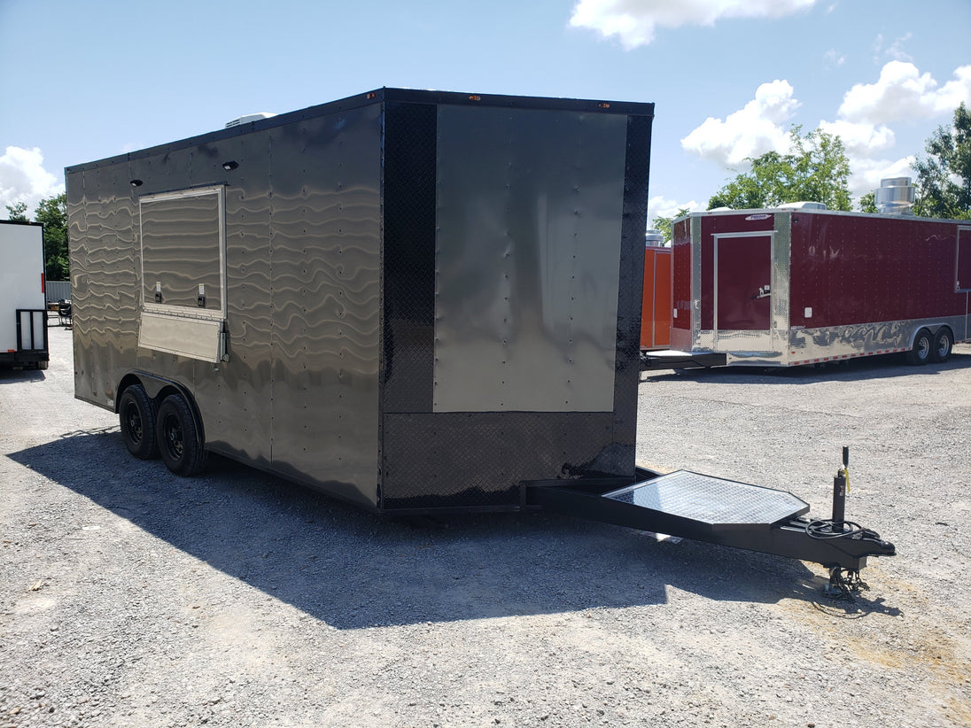 Med Charcoal Grey 8.5' x 18' Food Concession Trailer