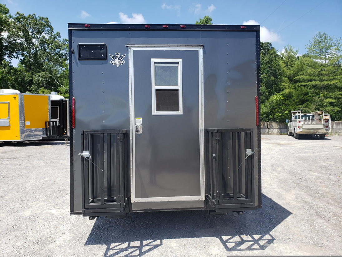 Med Charcoal Grey 8.5' x 18' Food Concession Trailer