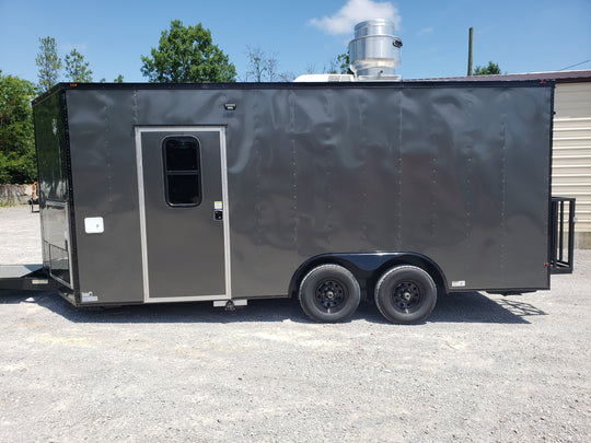 Med Charcoal Grey 8.5' x 18' Food Concession Trailer