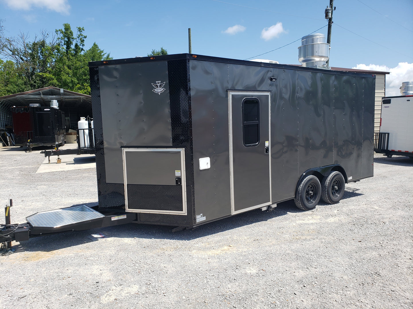 Med Charcoal Grey 8.5' x 18' Food Concession Trailer