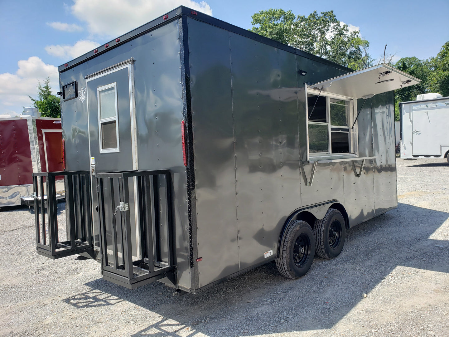 Med Charcoal Grey 8.5' x 18' Food Concession Trailer