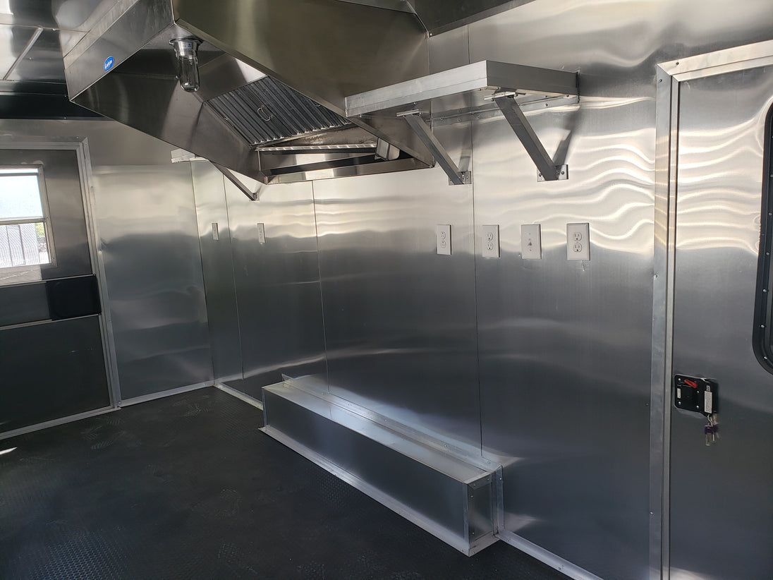 Med Charcoal Grey 8.5' x 18' Food Concession Trailer