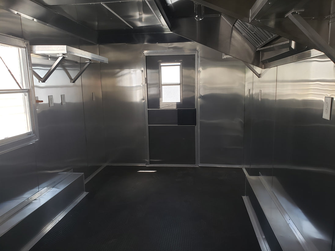 Med Charcoal Grey 8.5' x 18' Food Concession Trailer