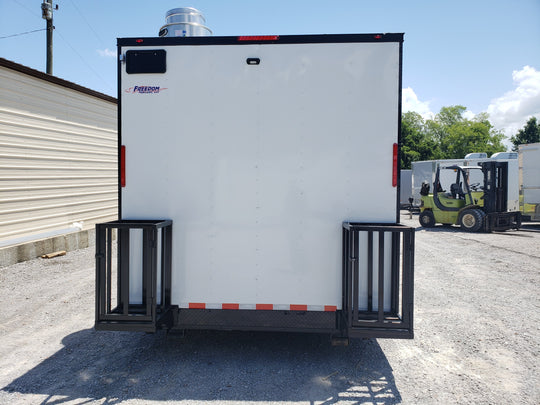 8.5' x 24' White Concession Trailer with Black Out Package