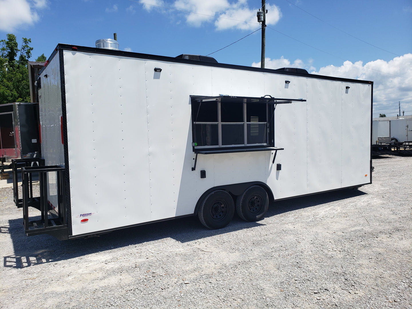 8.5' x 24' White Concession Trailer with Black Out Package