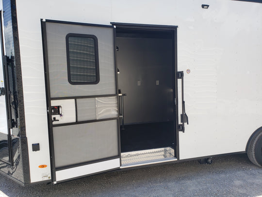 8.5' x 24' White Concession Trailer with Black Out Package