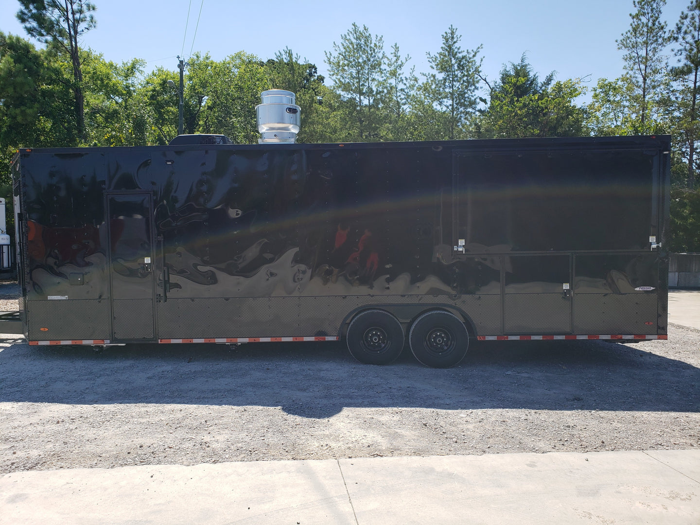 Black Out 8.5' x 24' Porch Style Concession Food Trailer