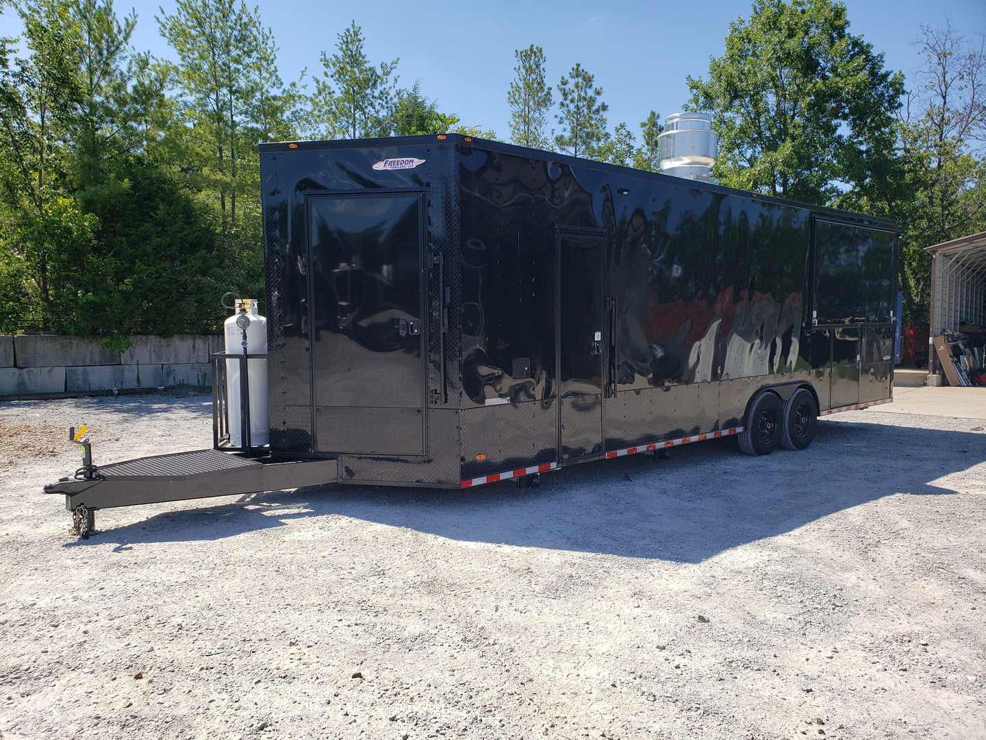 Black Out 8.5' x 24' Porch Style Concession Food Trailer