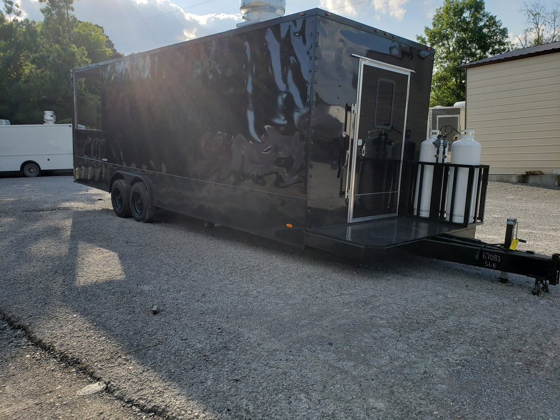 8.5' x 26' Black Pizza Vending Concession Food Trailer