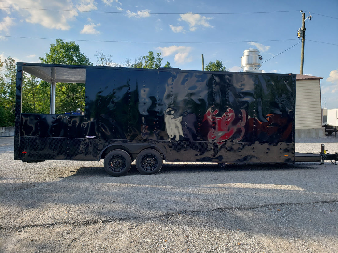 8.5' x 26' Black Pizza Vending Concession Food Trailer