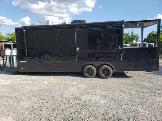 8.5' x 26' Black Pizza Vending Concession Food Trailer