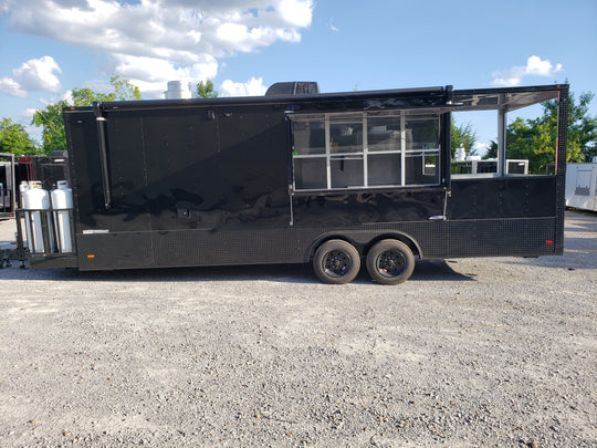 8.5' x 26' Black Pizza Vending Concession Food Trailer