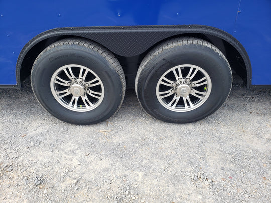 8.5' x 22' Cobalt Blue Concession Trailer with restroom