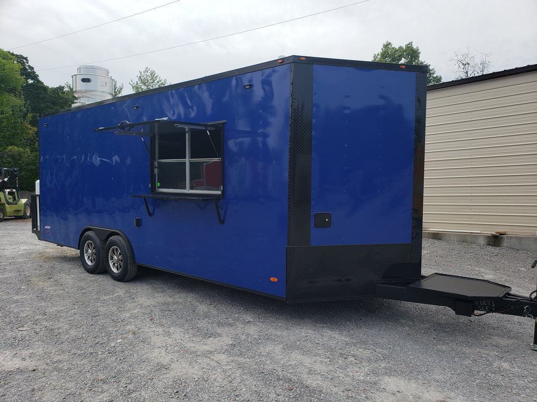 8.5' x 22' Cobalt Blue Concession Trailer