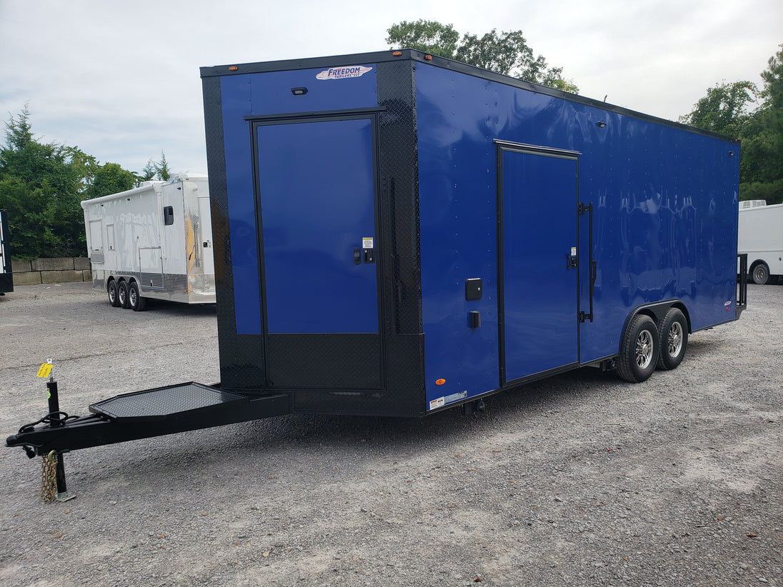 8.5' x 22' Cobalt Blue Concession Trailer