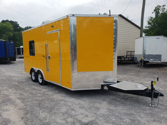 8.5' x 16' Penske Yellow Ice Cream Food Concession Trailer