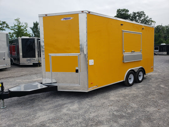 8.5' x 16' Penske Yellow Ice Cream Food Concession Trailer