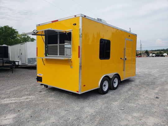 8.5' x 16' Penske Yellow Ice Cream Food Concession Trailer