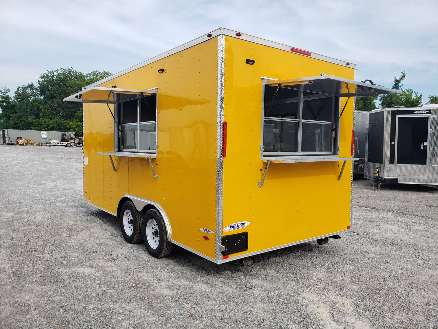 8.5' x 16' Penske Yellow Ice Cream Food Concession Trailer