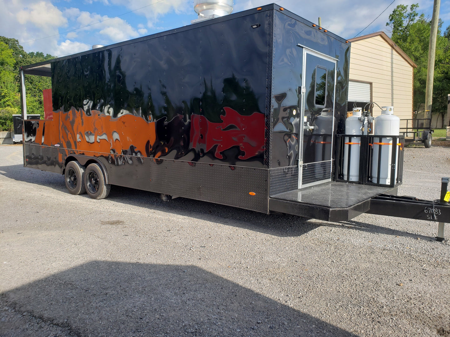 8.5' x 26' Black Pizza Vending Concession Trailer