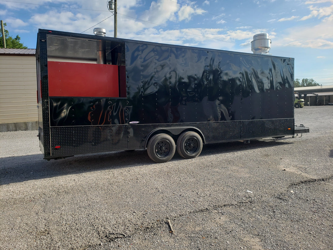 8.5' x 26' Black Pizza Vending Concession Trailer