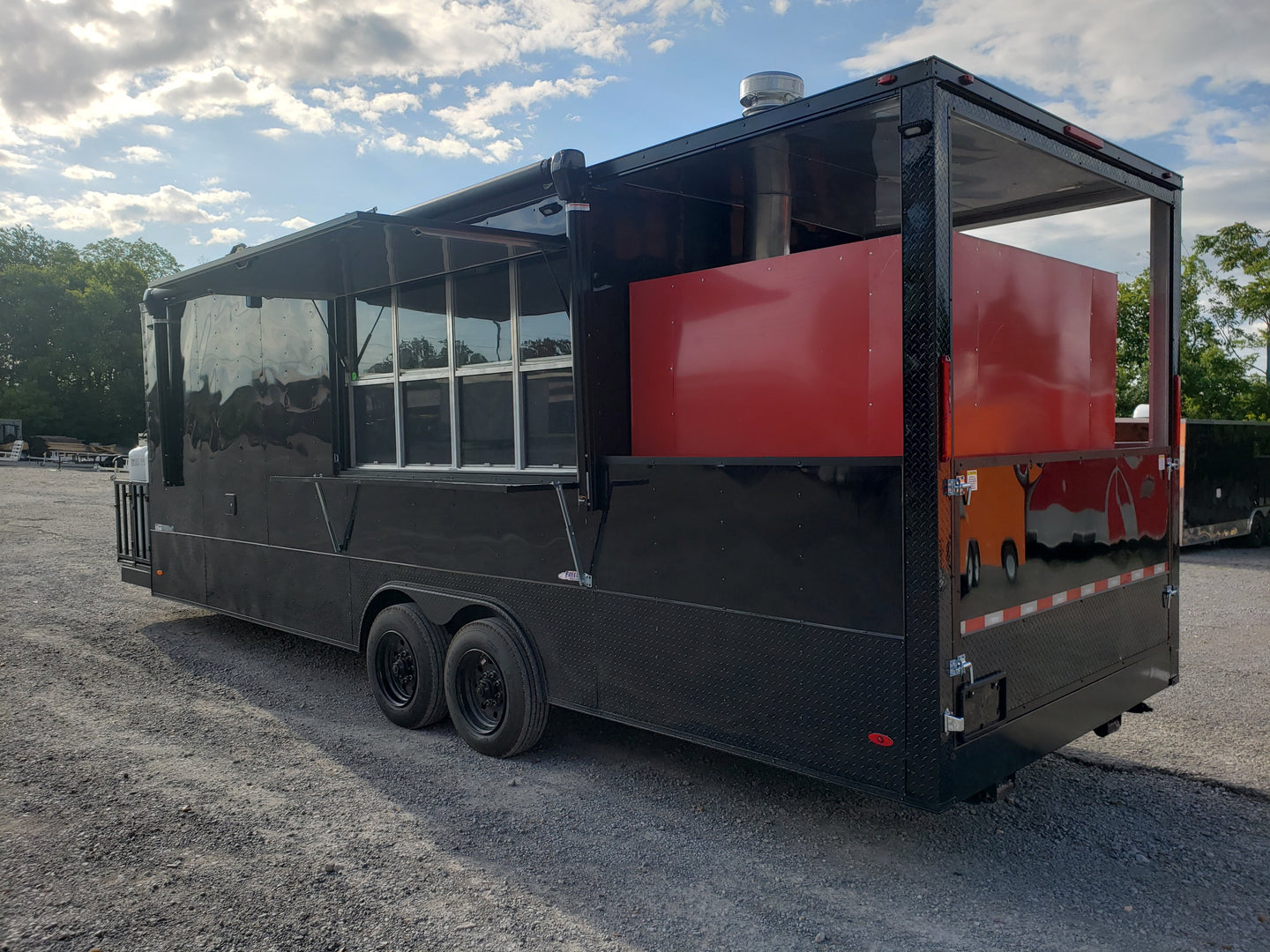 8.5' x 26' Black Pizza Vending Concession Trailer