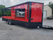 8.5' x 24' Victory Red Porch Style BBQ Vending Concession Trailer