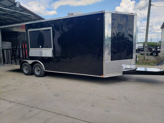Concession Trailer 8.5' X 22' Black Food Event Catering - SLE Equipment - 2