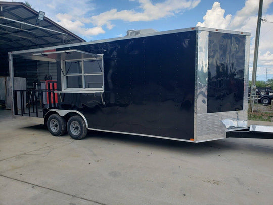Concession Trailer 8.5' X 22' Black Food Event Catering - SLE Equipment - 1