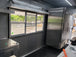 8.5' x 28' Charcoal Gray Porch Style Concession Trailer with Restroom