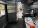 8.5' x 28' Charcoal Gray Porch Style Concession Trailer with Restroom