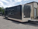 8.5' x 28' Charcoal Gray Porch Style Concession Trailer with Restroom