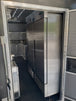 8.5' x 28' Charcoal Gray Porch Style Concession Trailer with Restroom