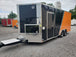 8.5 x 20 Orange And Black Food Catering Concession Trailer With Appliances