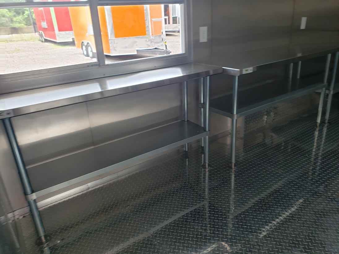 8.5 x 20 Orange And Black Food Catering Concession Trailer With Appliances