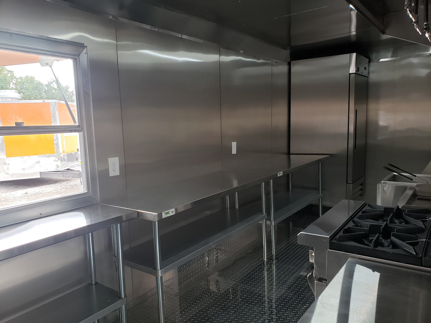 8.5 x 20 Orange And Black Food Catering Concession Trailer With Appliances