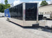 8.5' x 30' Black and Cobalt Blue Porch Style Concession Trailer