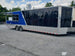 8.5' x 30' Black and Cobalt Blue Porch Style Concession Trailer