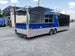 8.5' x 30' Black and Cobalt Blue Porch Style Concession Trailer