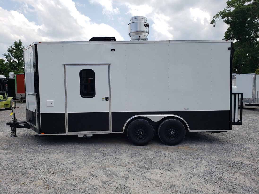 8.5' x 18' White Pizza Vending Concession Food Trailer