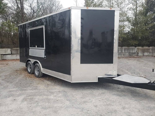 Concession Trailer 8.5' X 16' Black Food Event Catering - SLE Equipment - 2