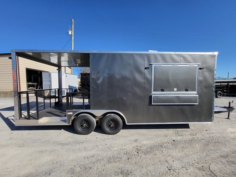 8.5 x 22 White Concessions Food Trailer