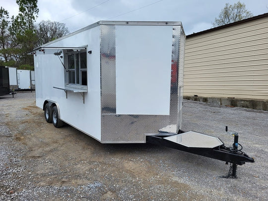 Concession Trailer 8.5' X 20' White Food Event Catering - SLE Equipment - 1