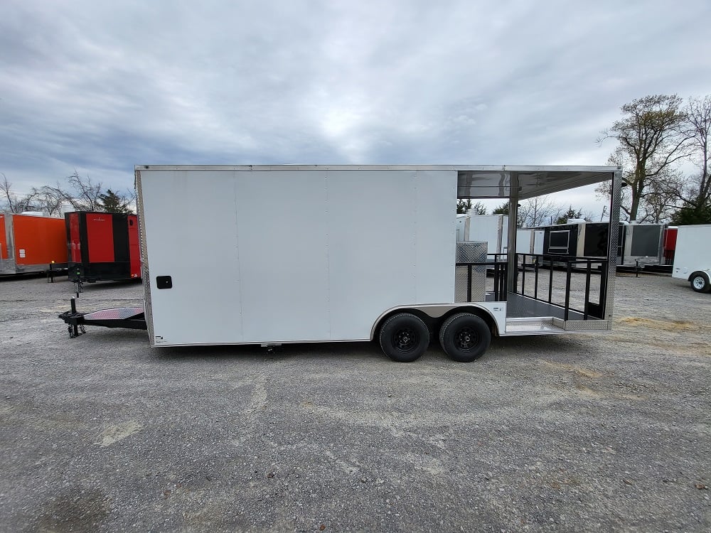 8.5 x 22 White Concessions Food Trailer