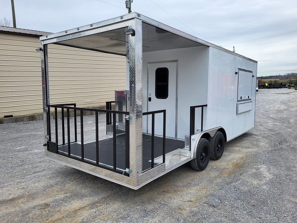 8.5 x 22 White Concessions Food Trailer