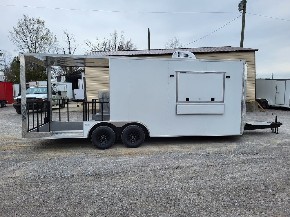 8.5 x 22 White Concessions Food Trailer