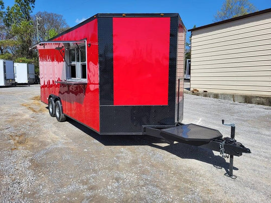 Concession Trailer 8.5' X 20' Red Food Event Catering - SLE Equipment - 1