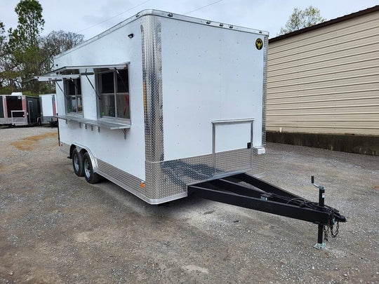 Concession Trailer 8.5' X 18' White Food Event Catering - SLE Equipment - 1